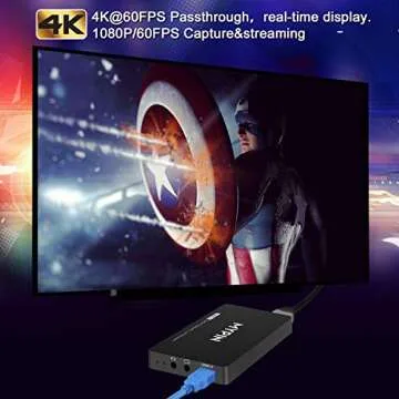 MYPIN USB3.0 HDR 4K Capture Card for Live Streaming, Capture 1080P@60fps Support Microphone and Gamepad Party Chat for Nintendo Switch/ PS4 /Xbox One 360 /Wii U/Action Camera/DSLR Camcorder