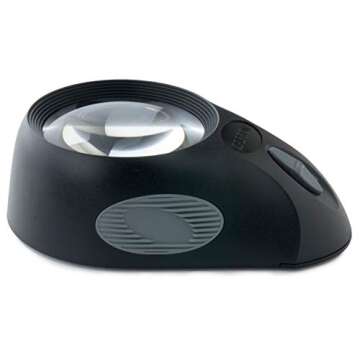 Carson LumiLoupe Ultra 5x LED Lighted Stand Loupe Magnifier with 3 Brightness Settings (LL-88)