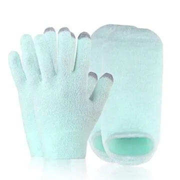 Moisturizing Spa Gloves and Socks Set Gel Gloves and Socks Heal Eczema Cracked Dry Skin for Repair Treatment Touch Screen Gift for Women
