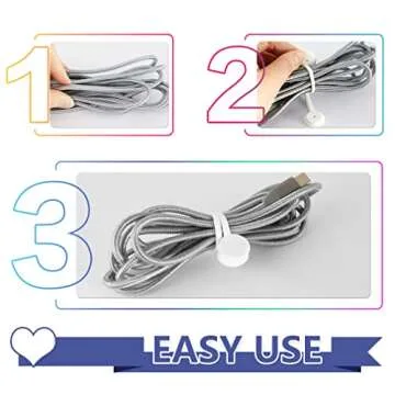 Kanemc White Magnetic Cable Ties 10-Pack, Silicone Cord Twist Ties Magnet Strap For Charging Wire Organizer, Earphone Cords Wrap, Fridge Magnets, Storage Or Travel