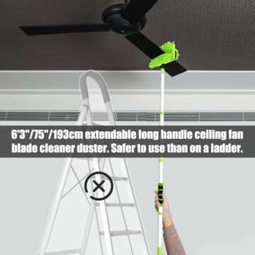Ceiling Fan Cleaner with 75'' Extension for Easy Dusting