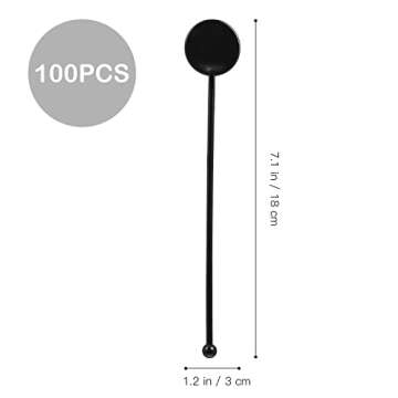 Drink Stirrers Black Cocktail Sticks: Tofficu 200Pcs 7" Plastic Swizzle Sticks - Personalized Custom...