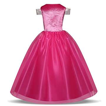 GJDAMFD Little Girls Elegant Pink Princess Dress up Clothes Halloween Birthday Party Costumes Kids G...