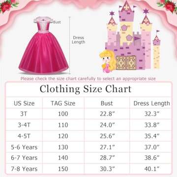 GJDAMFD Little Girls Elegant Pink Princess Dress up Clothes Halloween Birthday Party Costumes Kids Girls Dresses 5-6 Years
