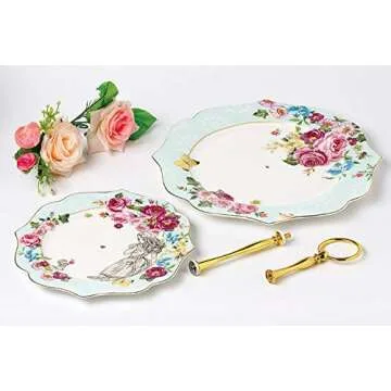 Elegant 2-Tier Bone China Cake Stand for Celebrations