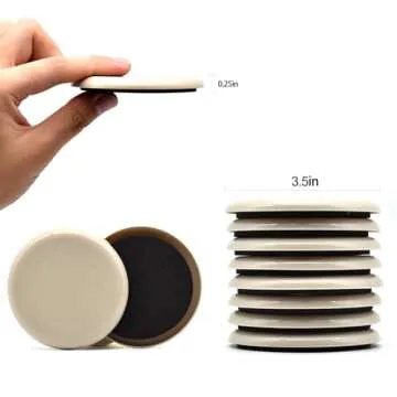 Furniture Sliders, 8 Pcs 3 1/2'' Furniture Sliders Pads for Hardwood Floors, Chair Legs Floors Prote...