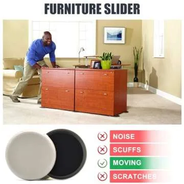 Furniture Sliders, 8 Pcs 3 1/2'' Furniture Sliders Pads for Hardwood Floors, Chair Legs Floors Protectors, Reusable Round Glides Glider, Heavy Duty Furniture Movers Sliders