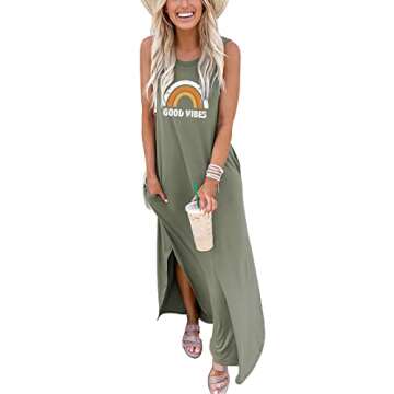 ANRABESS Women Casual Loose Sundress Sleeveless Split Maxi Long Beach Shirt Dress Travel Vacation 2025 Summer Outfits Floral Print Medium