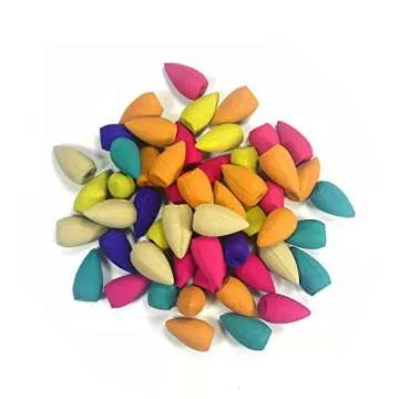 OTOFY 70 PCS Backflow Incense Cones Green Tea Incense Osmanthus Jasmine Incense Lavender Rose Sandalwood Mixed Natural Incense Cone, Backflow Incense Burners Special (Incense Cones)