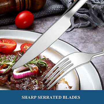 20-Piece Silverware Set, Wildone Stainless Steel Flatware Set Service for 4, Tableware Cutlery Set for Home Kitchen Hotel Restaurant, Mirror Polished, Dishwasher Safe