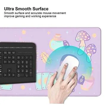 Kawaii Goth Purple Desk Mat for Gaming & Office