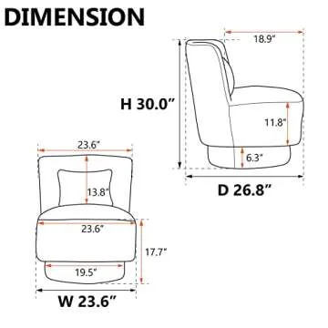 LUCKHAO Swivel Barrel Chair Set of 2,Comfy Teddy Round Swivel Boucle Chair,Modern 360 Degree Swivel Accent Single Sofa Chairs for Nursery Living Room Bedroom Office Lounge(Ivory*2)