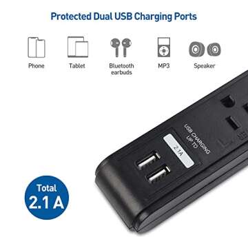 Cable Matters 6-Outlet Surge Protector with USB Ports