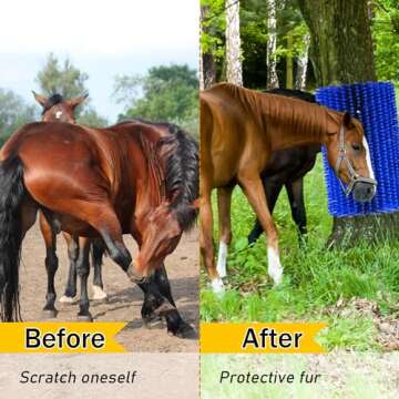 Hehoroo Livestock Scratch Brushes - Livestock Anti-itch Tool, Horse Brushes, Relieve Back Itching in Livestock, Appropriate for Horse, Cattle, Pig, Sheep(Blue)