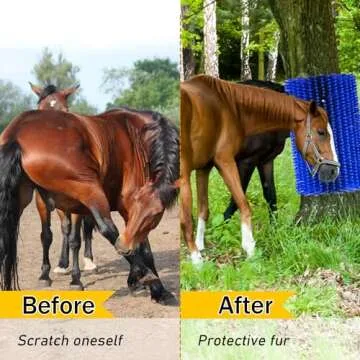 Hehoroo Livestock Scratch Brushes - Livestock Anti-itch Tool, Horse Brushes, Relieve Back Itching in Livestock, Appropriate for Horse, Cattle, Pig, Sheep(Blue)
