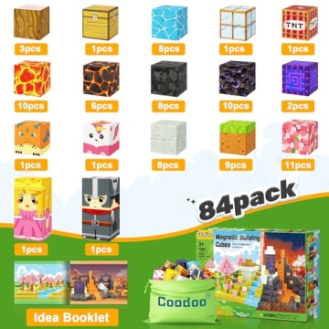 Magnetic Blocks STEM Sensory Toys for Kids 84PCS