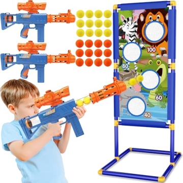 KKONES Shooting Game Toy for Kids 3-12 - Fun Foam Blaster Set