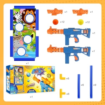KKONES Shooting Game Toy for Kids 3-12 - Fun Foam Blaster Set
