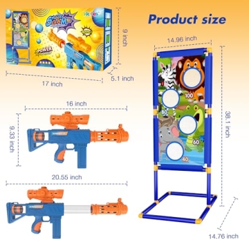 KKONES Shooting Game Toy for Kids 3-12 - Fun Foam Blaster Set