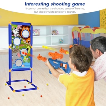 KKONES Shooting Game Toy for Kids 3-12 - Fun Foam Blaster Set