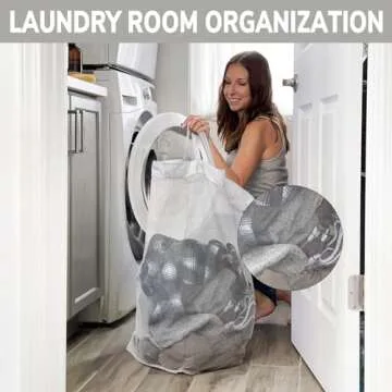 Goodpick Pink Laundry Baskets with Wheels 2-Pack, 75L Rolling Laundry Basket with Removable Wash Bags, Large Laundry Hamper for Corner Dorm, Collapsible Laundry Basket on Wheels