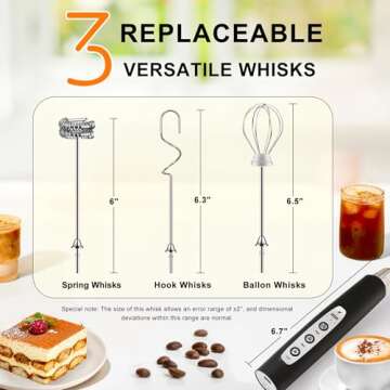 YUSWKO Handheld Milk Frother - Rechargeable & Versatile