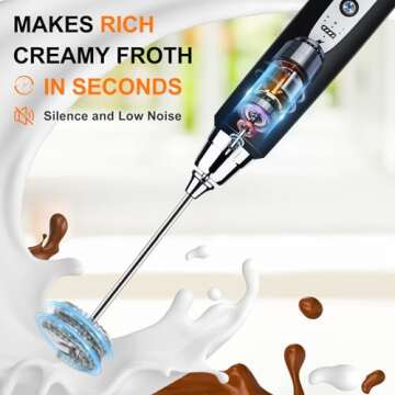 YUSWKO Handheld Milk Frother - Rechargeable & Versatile