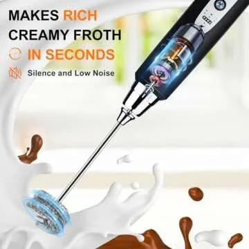 YUSWKO Handheld Milk Frother - Rechargeable & Versatile