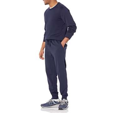 Amazon Essentials Men's Jogger Pants, Casual Relaxed Fit, Lightweight French Terry, Navy Loungewear, Tall, X-Large