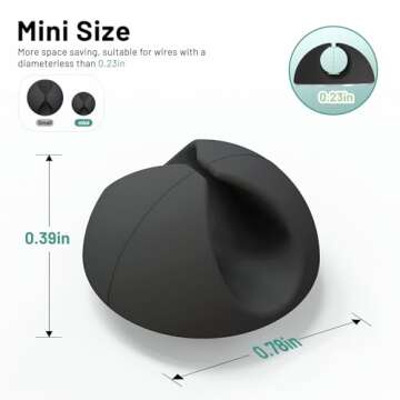 18 Pack Mini Cable Clips – Znben Cord Organizer Holder for Home, Office, & Car