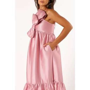 Petal & Pup Women's Betina Bow Front Maxi Dress, Dusty Rose