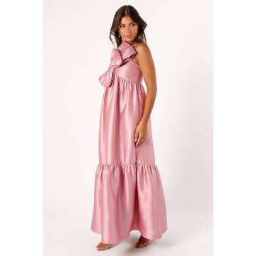 Petal & Pup Women's Betina Bow Front Maxi Dress, Dusty Rose