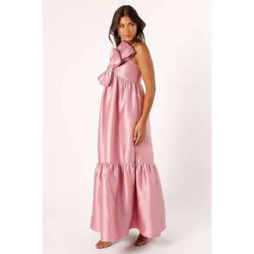 Petal & Pup Women's Betina Bow Front Maxi Dress, Dusty Rose
