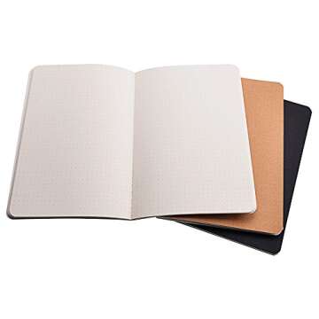 newestor Set of 3 A5 Dotted Notebook/Travel Journal - 5.5 x 8.25 Dot Grid Paper for Bullet Notes Jou...