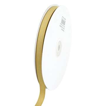 Kel-Toy 3/8" by-50-Yard Grosgrain Ribbon - Gold - Perfect for Crafts and Gifts