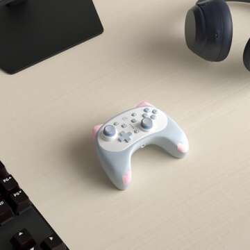 IINE Cute Switch Wireless Gamepad, Bluetooth Cartoon Kitten Nintendo Switch Controllers with Turbo/D...