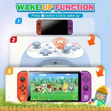 IINE Cute Switch Wireless Gamepad, Bluetooth Cartoon Kitten Nintendo Switch Controllers with Turbo/Double Vibration Function, for Girls, Kawaii, 10 Hours Playtime
