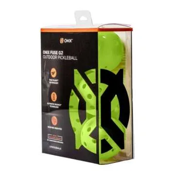 Onix Fuse G2 Outdoor Pickleballs with Exceptional Balance and Durability