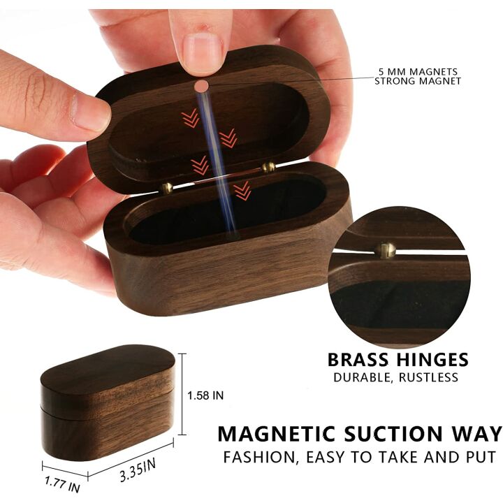 Walnut Guitar Pick Holder Set with 7 Picks