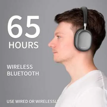 Srhythm NiceComfort 95 Hybrid Noise Cancelling Headphones,Wireless Bluetooth Headset with Transparency Mode,HD Sound