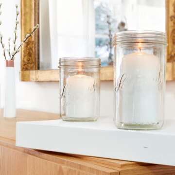 Le Parfait Familia Wiss Terrine Wide Mouth French Glass Jar w/Airtight 2-Piece System Gold Lid | Ideal for Canning, Food Storage, Meal Prep, Cake Jar & DIY Crafts | 48oz Quart/Half (Pack of 3) 1.5L