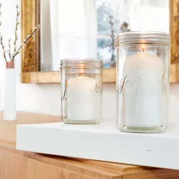 Le Parfait Familia Wiss Terrine Wide Mouth French Glass Jar w/Airtight 2-Piece System Gold Lid | Ideal for Canning, Food Storage, Meal Prep, Cake Jar & DIY Crafts | 48oz Quart/Half (Pack of 3) 1.5L