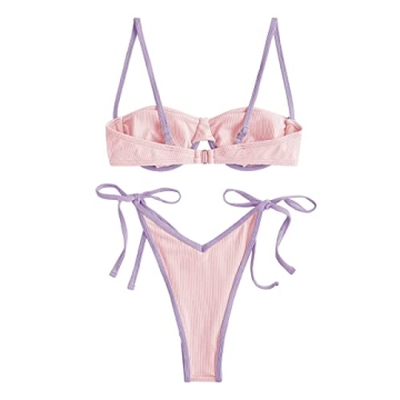 ZAFUL Women's Underwire High Cut Bikini Set - Stylish Swimsuit