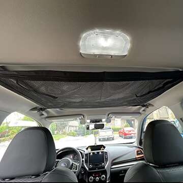 ZATOOTO Car Camping Net Pocket Cargo - SUV Ceiling Black Storage 31×21 inch Mesh Roof Organization ...
