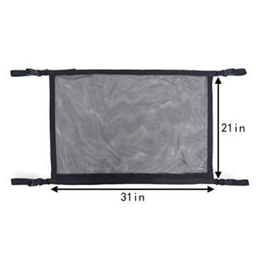 ZATOOTO Car Camping Net Pocket Cargo - SUV Ceiling Black Storage 31×21 inch Mesh Roof Organization , Travel Putting Quilt Children's Toy Towel Sundries Interior Accessories