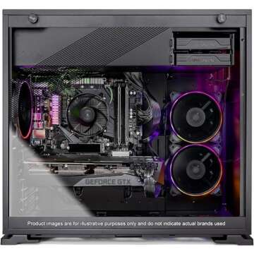 Skytech Gaming Azure Gaming PC Desktop – Intel Core i3 10105F 3.7 GHz, NVIDIA GTX 1650, 500GB NVME SSD, 16GB DDR4 RAM 3200, 650W Gold PSU, 11AC Wi-Fi, Windows 11 Home 64-bit,Black