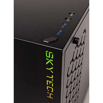 Skytech Gaming Azure Gaming PC Desktop – Intel Core i3 10105F 3.7 GHz, NVIDIA GTX 1650, 500GB NVME SSD, 16GB DDR4 RAM 3200, 650W Gold PSU, 11AC Wi-Fi, Windows 11 Home 64-bit,Black