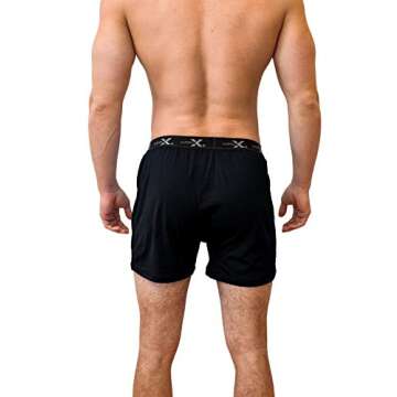 Woolx Men's Breathe Boxers, Lightweight, Breathable Merino Wool Underwear Knocks Out Odor, Black, X-...