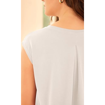 ODODOS Modal Soft Sleeveless Shirts for Women Crew Neck Yoga Tee Summer Flowy Workout Tank Tops, White, Large