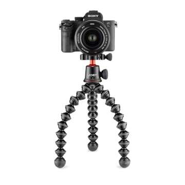 JOBY GorillaPod 3K Pro Kit, Includes Stand & BallHead with QR Plate, 6.Lb Load Capacity, Black/Charcoal/Red